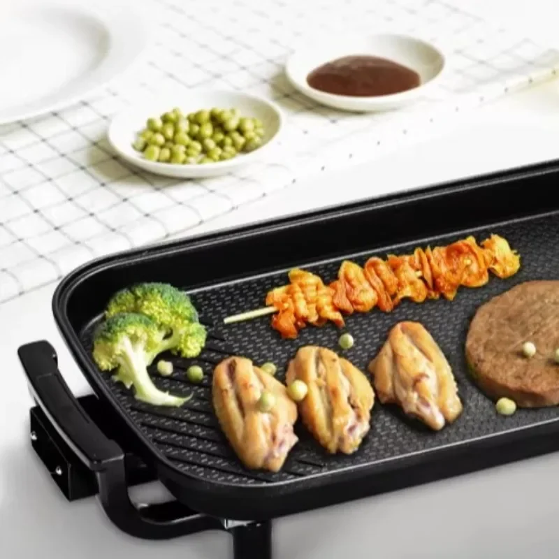 Electric Grill Smokeless Indoor BBQ Korean BBQ Raclette 5 Temperature Non-Stick Removable Plate Multifunction Grill Pan