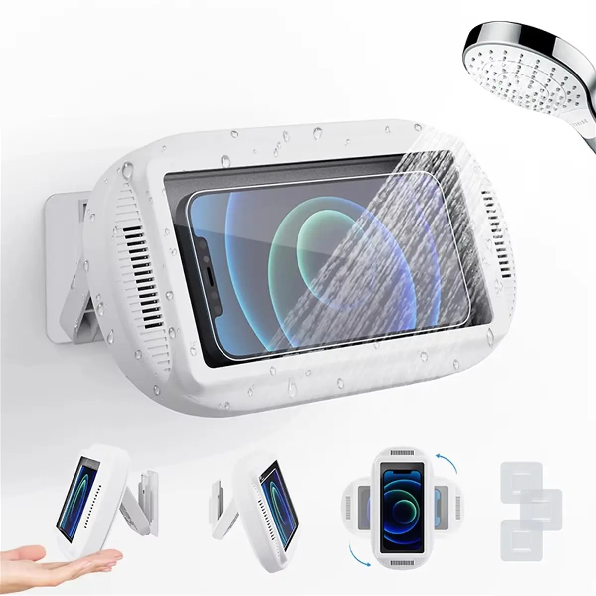 suporte-de-celular-para-chuveiro-a-prova-d'Agua-com-furo-para-alto-falante-e-tela-sensivel-ao-toque-suporte-capa-para-celular-para-banheiro-banheira-e-cozinha