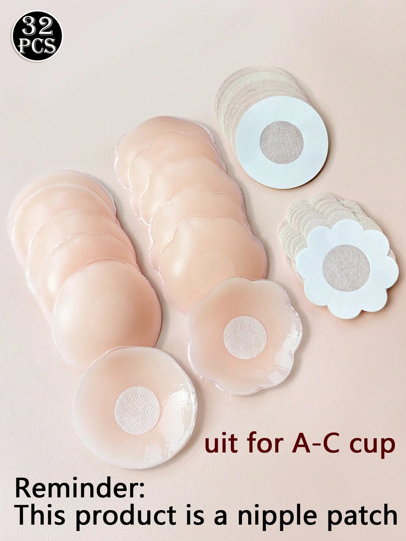 32Pcs Of Packaged Breast Stickers, Invisible Anti-Protrusion Silicone Adhesive Nipple Covers For Summer, Suitable For Wedding Dr