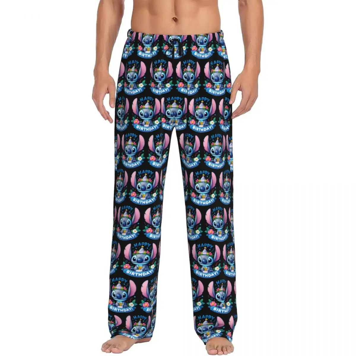 

Custom Print Cartoon Anime Manga Stitch Pajama Pants for Men Sleep Sleepwear Bottoms with Pockets