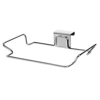 Stainless Steel Kitchen Trash Bag Holder Cabinet Door Mount Organizer Closet Storage Waste Bin Rack Garbage Can Tool