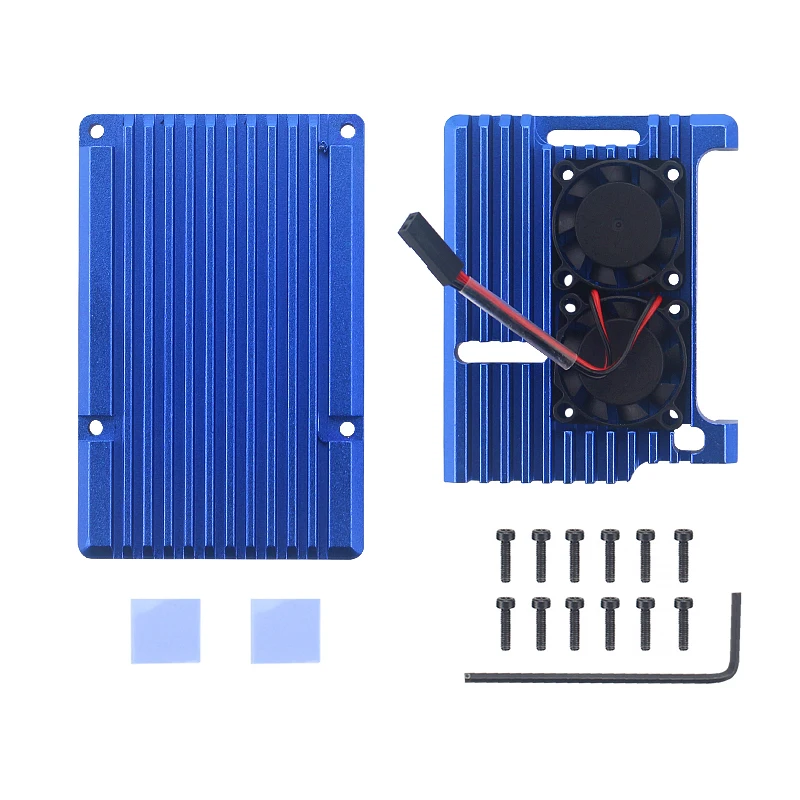 Raspberry Pi 4 Model B Case Met Dual Cooling Mini Fans Cooling Beschermende Shell Aluminiumlegering Shell Cooling Case Voor rpi 4 4B