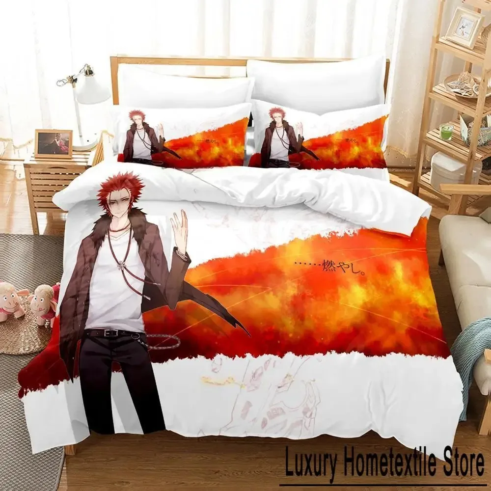 Anime K project Mikoto Suoh No Blood! No Bone! No Ash! Bedding Set Single Twin Full Queen King Size Bed Set Adult Kid Bedroom