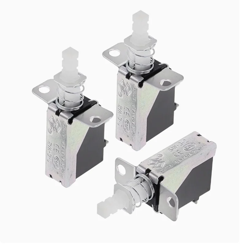 SW-3 Power switch TV5 Straight key switch KCD-A10 2 pin inclined foot external spring with support A03 Self-locking