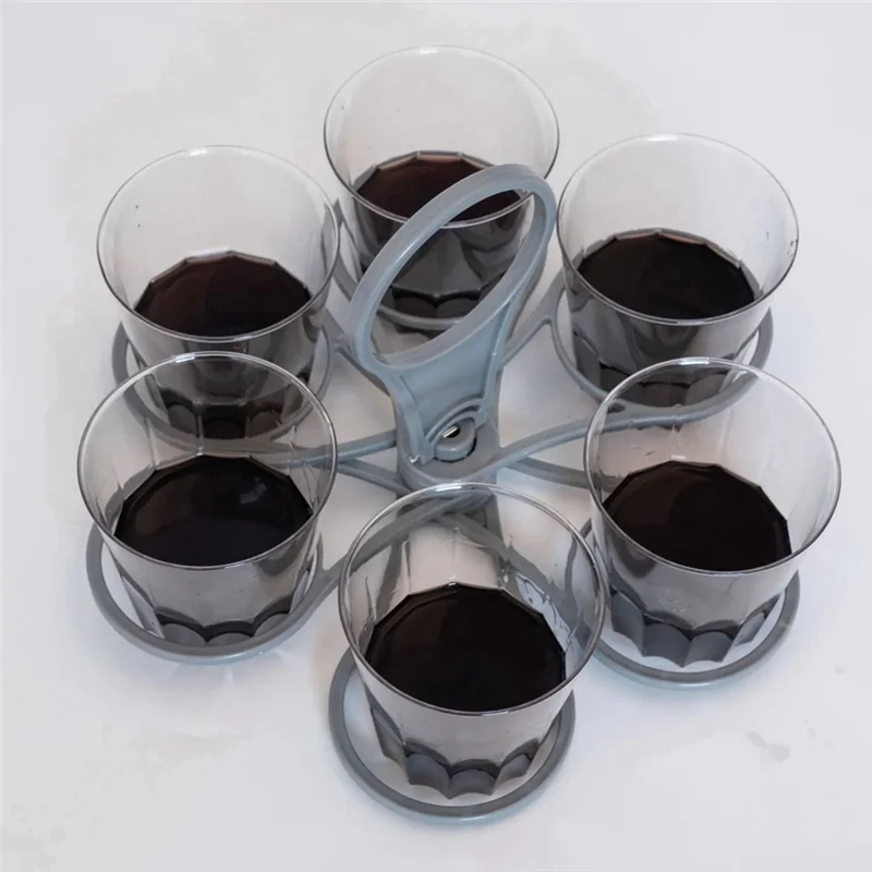 

ABRU-5Pcs Складная вращающаяся портативная стеклянная чашка для кофе, пластиковый портативный держатель для чашек, 6 палочек, подъемник для чашек.