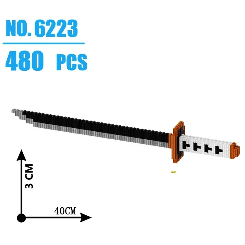 Samurai Sword Building Blocks Ninja Blade Katana Japanese Anime Knife DIY MOC Model Bricks Assembly Toys for Adult Children Gift