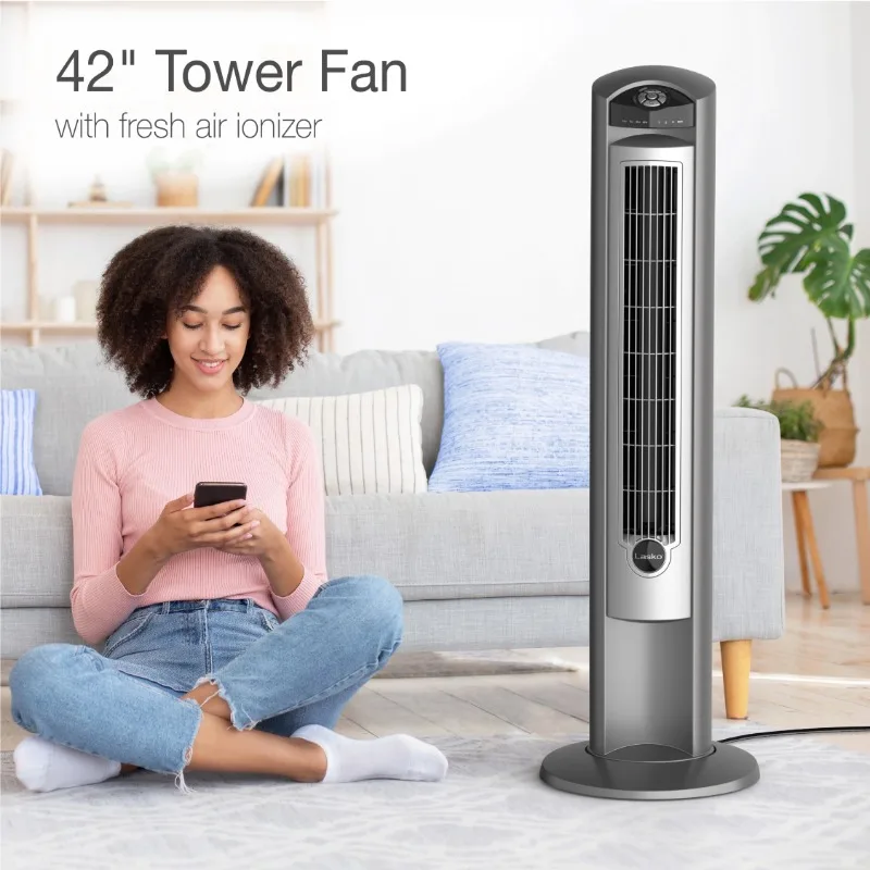 Lasko Wind Curve Tower Fan, Silver Ionizer, remoto, 42 ", 2551