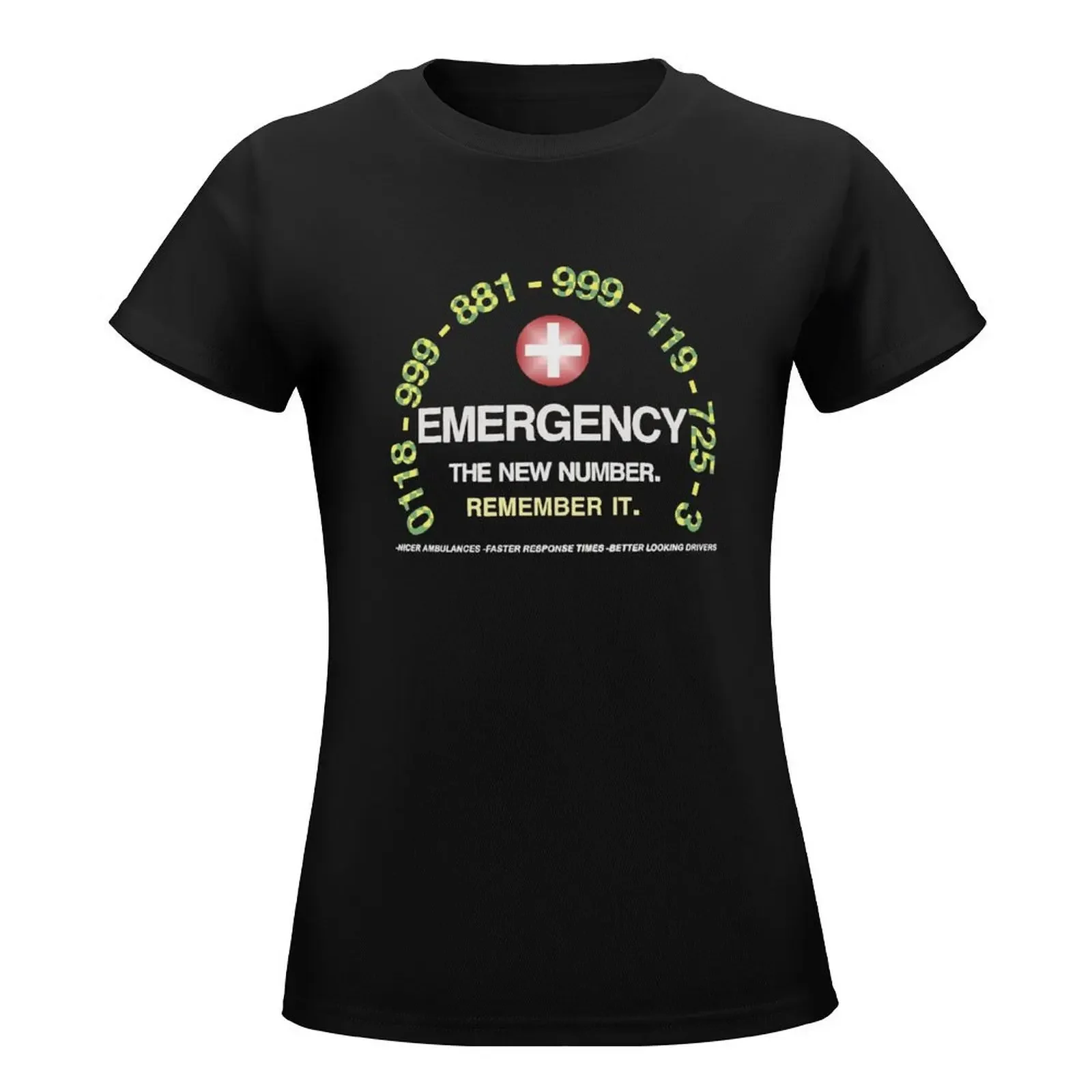 IT Crowd Inspired Emergency T-Shirt Female clothing funny t-shirt dress for Women graphic