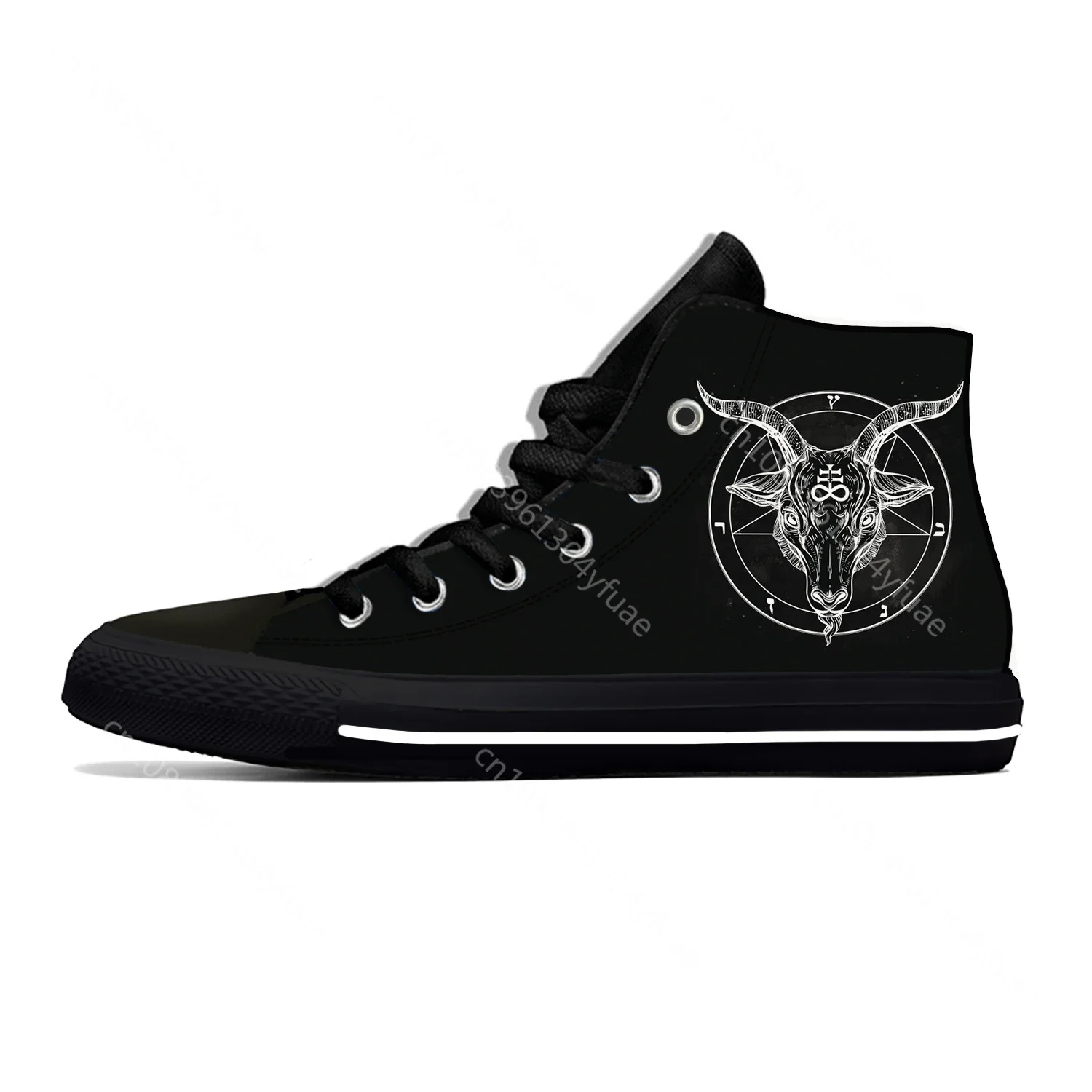 Hot Pentagram Gothic Demon Satan Satanic Baphomet Casual Shoes High Top Breathable Men Women Sneakers Lightweight Board Shoes