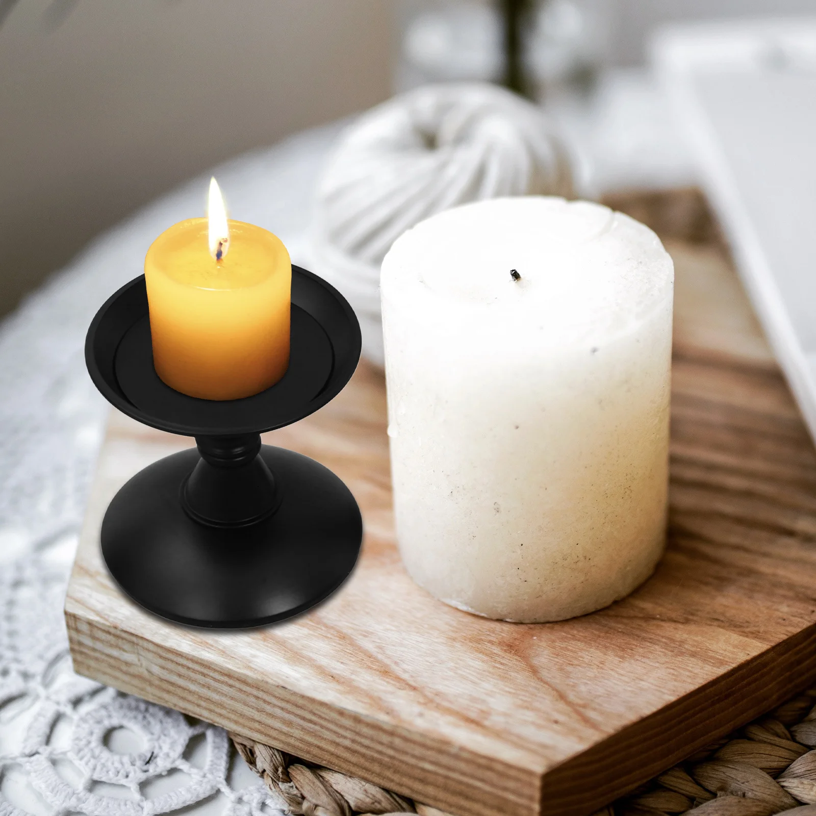 

3Pcs Iron Candleholders Decorative Stand Party Candlestick Holders Desktop Wedding Table Decor Party Candleholder