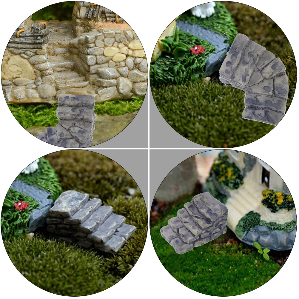 10 Pcs Fish Tank Stair Ornaments Plant Accessories Landscape Decoration Resin Fairy Garden Figurines