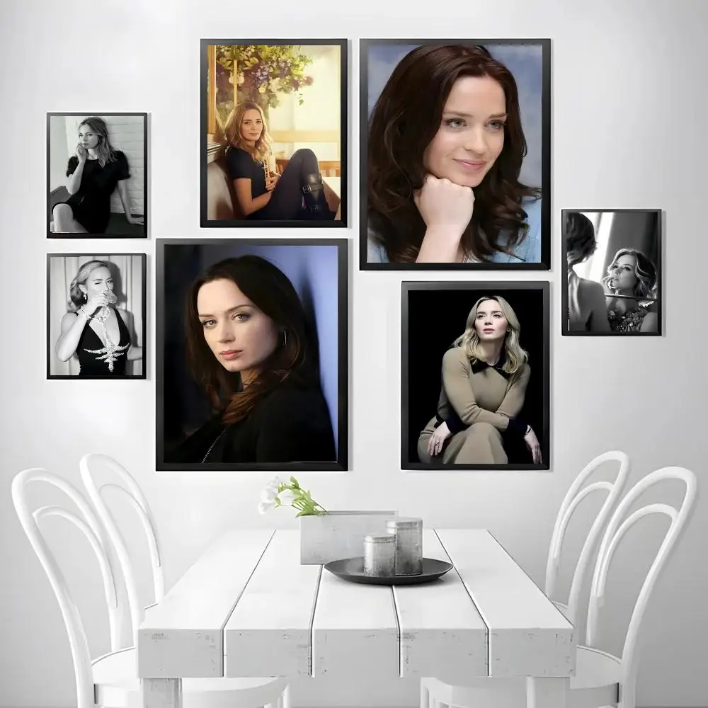 E-Emily Blunt Poster Poster Stickers, suitable for game rooms, bedrooms, corridors, home wall art decor, gifts