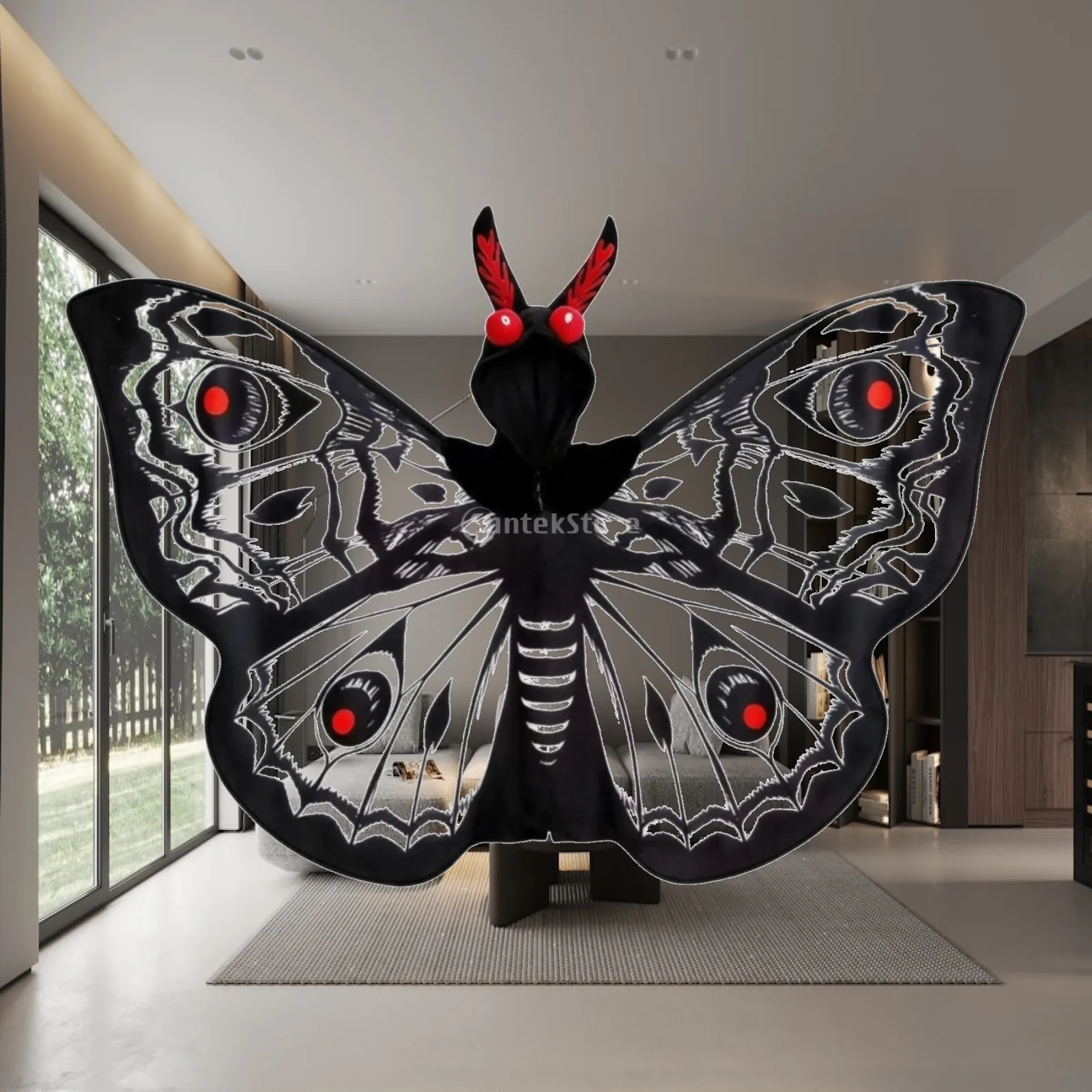 Hooded Cape with Wings Eye-Catching Butterfly Cape Wings Apparel Printed Wearable for Cosplayers