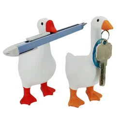 Key Hooks New Resin Goose Duck Statues Storage Rack Home Decor Ornaments Standing Holder Magnetic Glass Tool 3D Gifts Housewarm