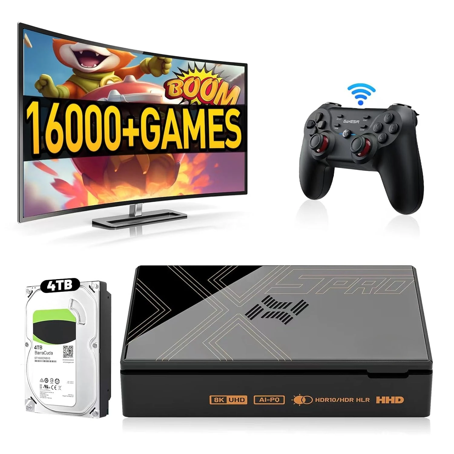 وحدة تحكم ألعاب Super Console X5 PRO Retro مع 16000+ ألعاب، وحدة تحكم محاكي مع نظام الألعاب والتلفزيون، شريحة الصخور RK3588S، شعبية جديدة