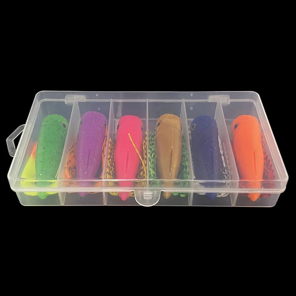 1pc PVC 6 Compartments Bait Box 17.5*9.5*3cm Soft Bait Hook Bait Organizer Storage Container Fish Hook Portable Storage Box