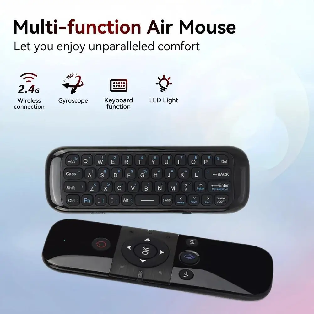 2.4G Air Mouse Smart Voice Control Wireless Keyboard 2 in 1 Rechargeable Remote Control Gyroscope IR Learning for Android TV Box