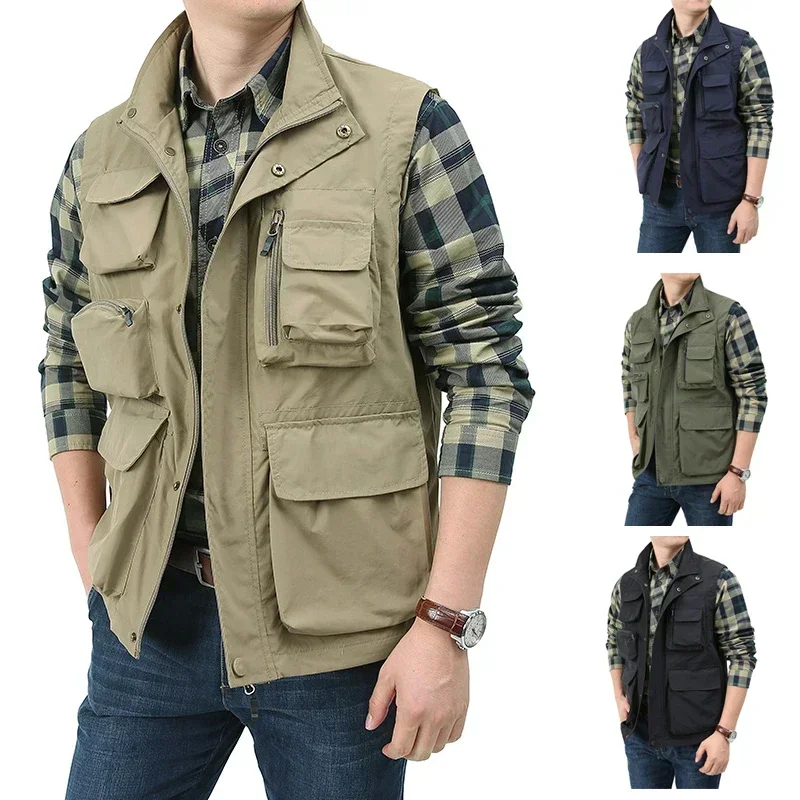 Men's Casual Fishing Vest Multifunctional Waterproof Quick-drying Outdoor Fishing Vest Leisure Sports Photography Undershirt