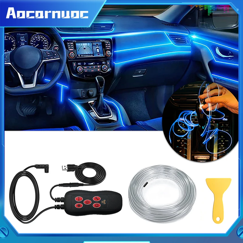 For Honda Jazz Fit MK2 2 II Civic 7th 8th 9th 10th Gen Odyssey LED Car Interior Ambient Strip Lights RGB Ambiance Cold Light