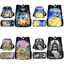 3 pezzi set Cute Princess Snow White zaino da scuola per bambini con borsa a tracolla borse a matita borse da scuola per ragazzi e ragazze miglior regalo