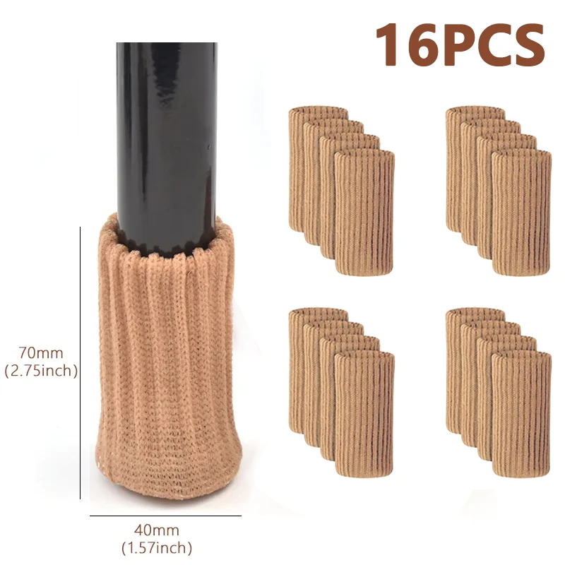16 Stuks Stoelpoten Sokken Gebreide Meubels Voeten Vloerbeschermers Antislip Pads Stille Dikker Tafel Stoelpoot Sokken covers