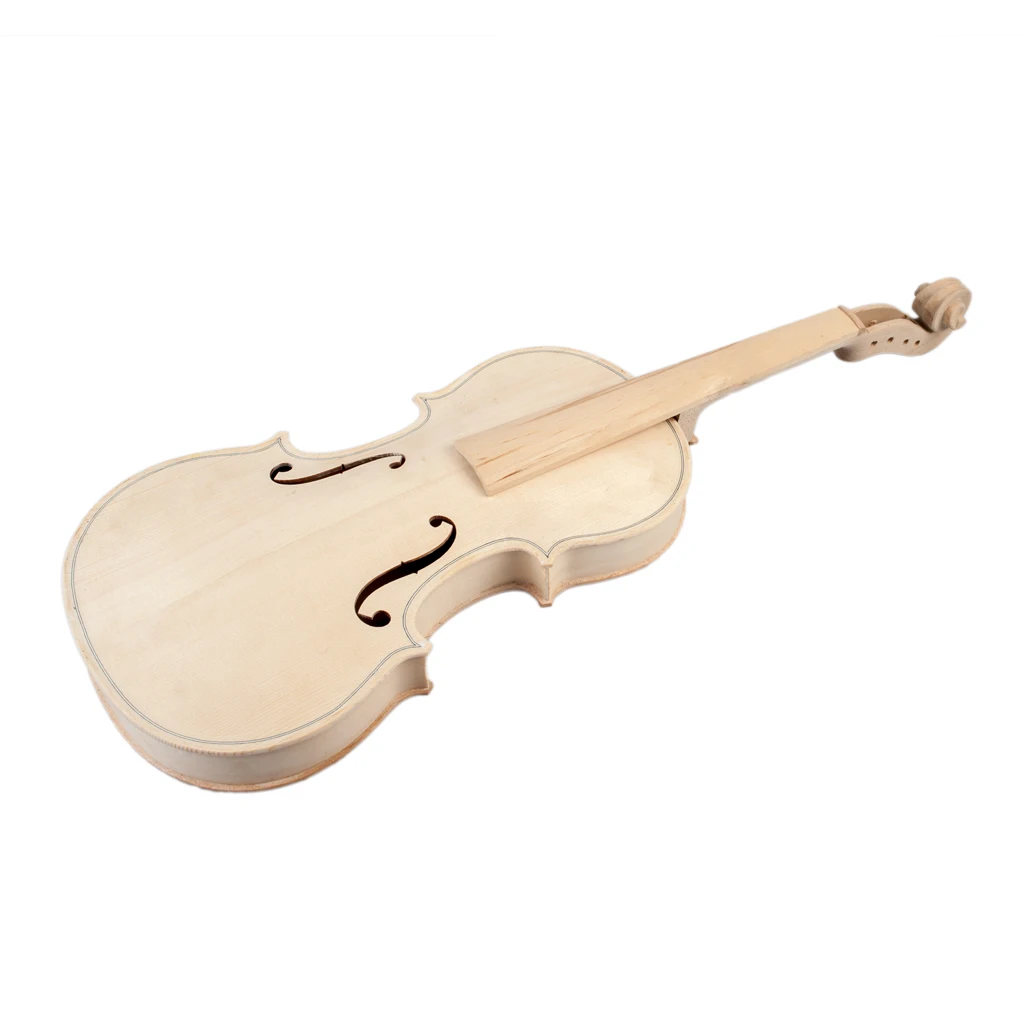 DIY 4/4 3/4 1/2 1/4 1/8 Size Natural Solid Wood Acoustic Violin Fiddle Kit Spruce Top Maple Back Neck Aluminum Alloy Tailpiece