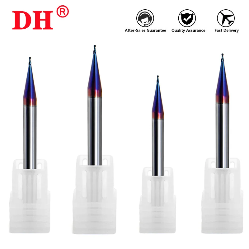 Tungsten Coated Steel Milling Cutter Small Diameter Ball Nose End Mills Alloy Diamete Carbide HRC70 Cutting Tools For Metal