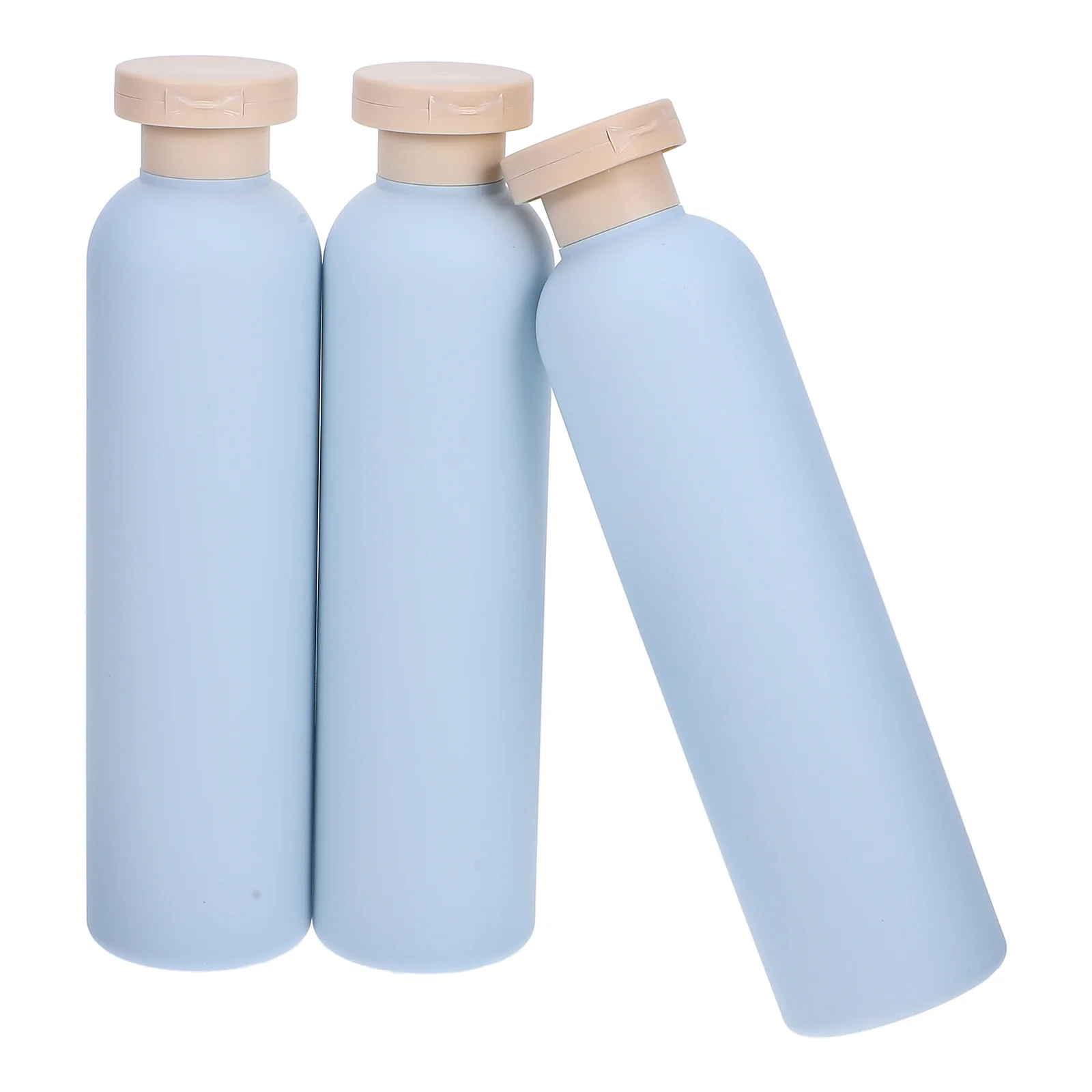 

3 Pcs Light Blue Flip-top Lotion Bottle 260ml Shower Gel Shampoo Travel Containers for Toiletries Leak Proof Plastic Bottles