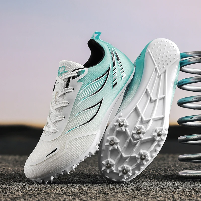 

Men Women Athletic Shoes Track and Field Shoes Sprint Training Spikes Shoes Long Jump Sneakers Students Competition Sports Shoes