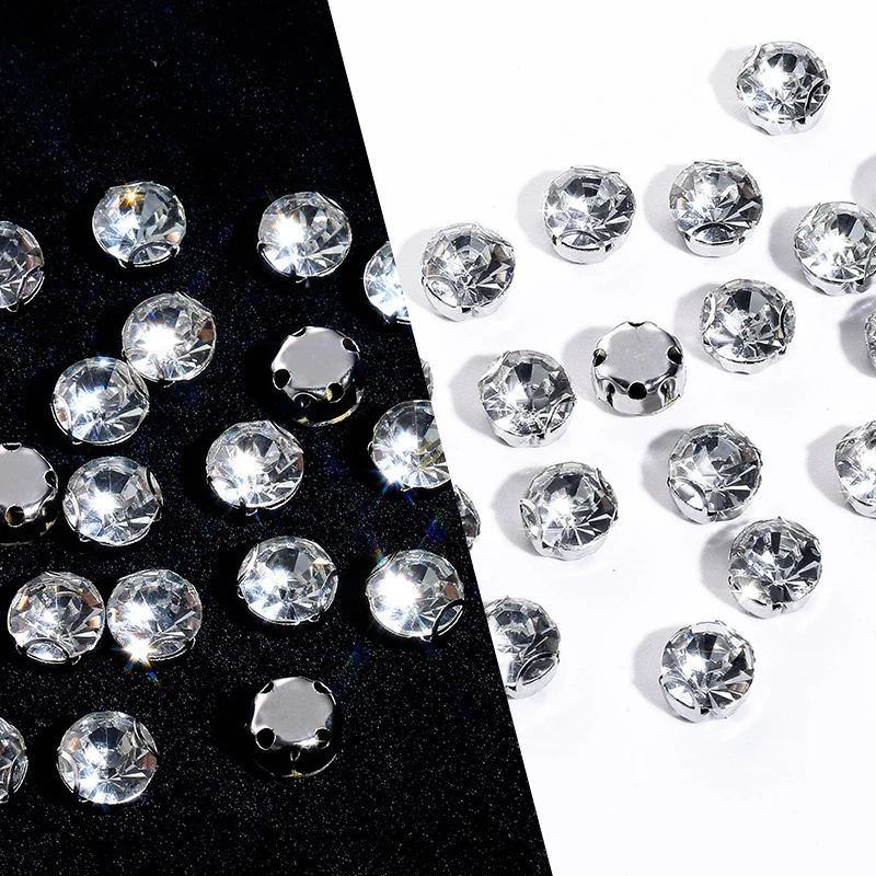 1290-teiliges Set mit Strasssteinen in Krallenform zum Aufnähen für DIY-Bastelarbeiten, Gold-/Silberfassung für die Herstellung von Kristallschmuck, Kleidung, Schuhen und Taschen. – Detail 13
