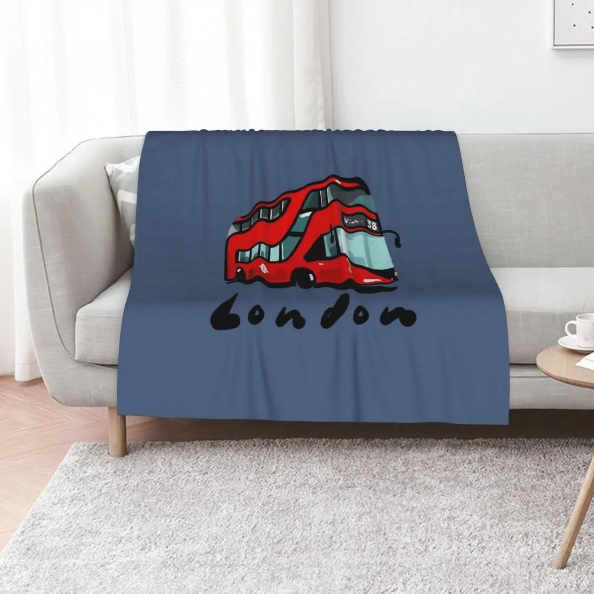 London red bus double decker Throw Blanket Large Blankets Sofas Of Decoration Custom Giant Sofa Soft Beds funny gift Blankets