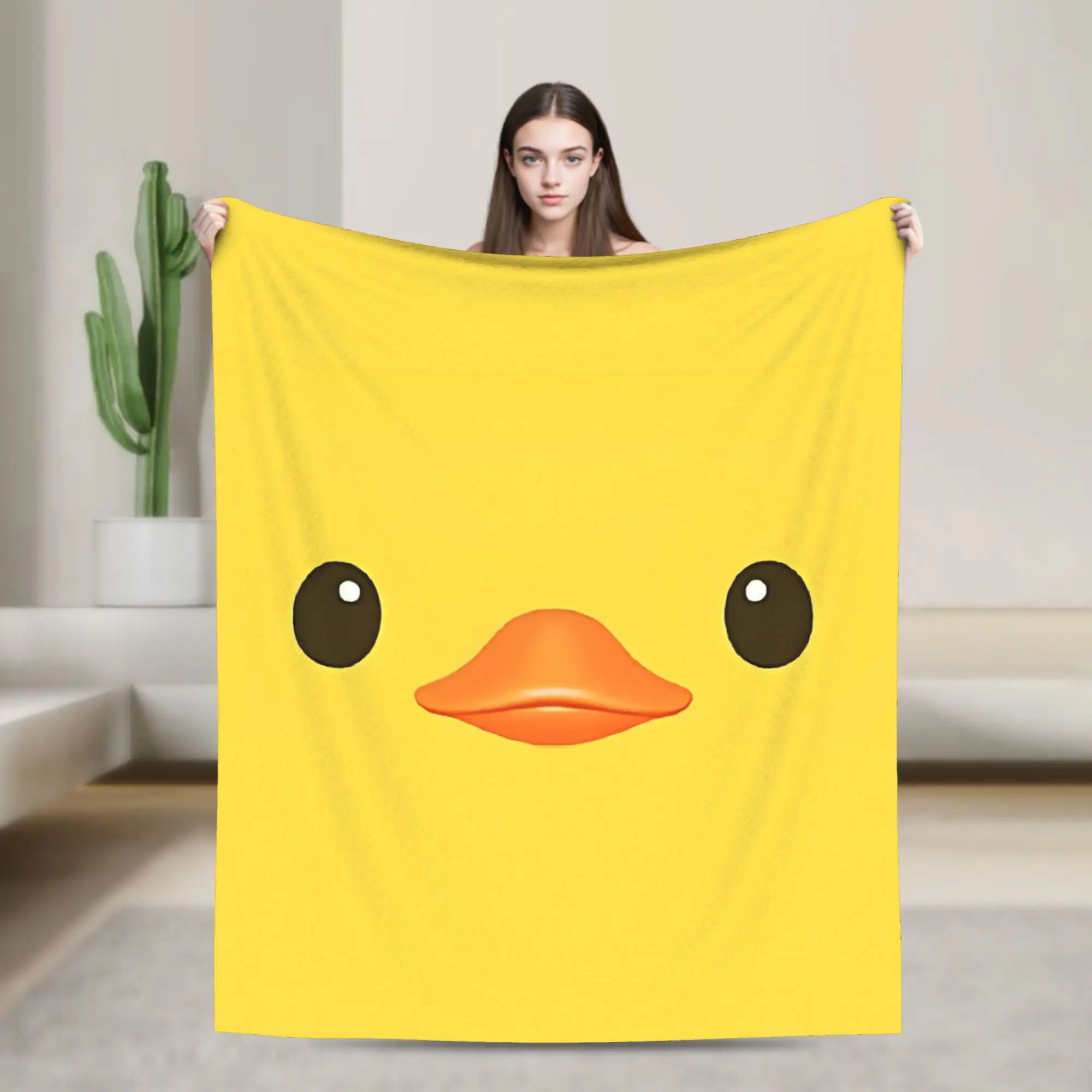 Yellow Duck Blanket Flannel Cute Ducky Soft Throw Blanket for Home Couch Bedspread