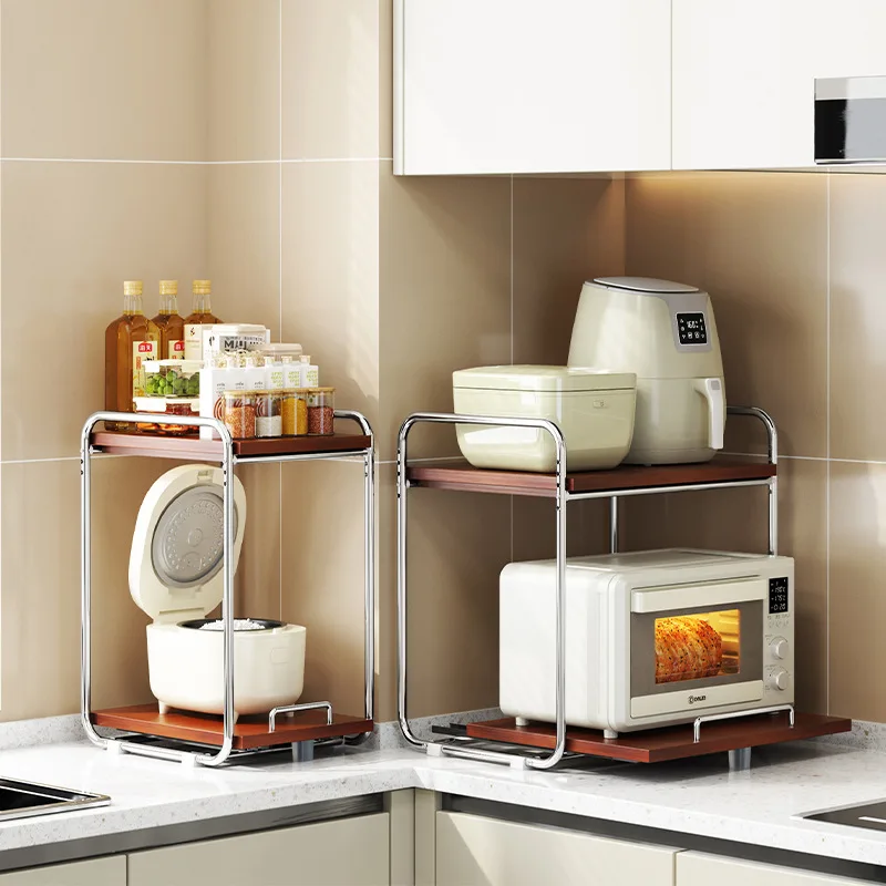 

Medieval style pull-out microwave oven rack, rice cooker, kitchen countertop, oven, air fryer, storage rack