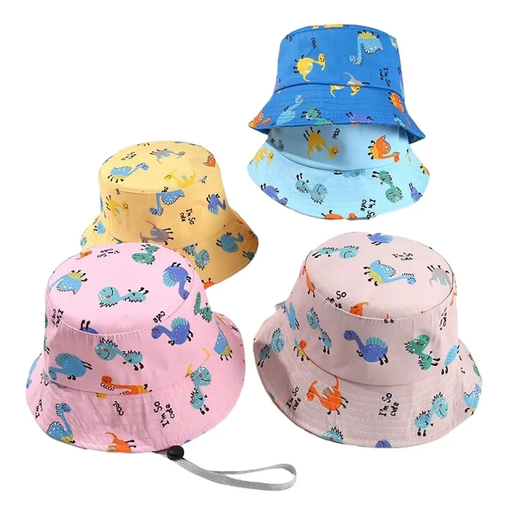 Summer Baby Hat Boy Girl Cotton UV Protection Sun Cap Children Panama Beach Kids Bucket Hat Cute Cartoon Infant Caps