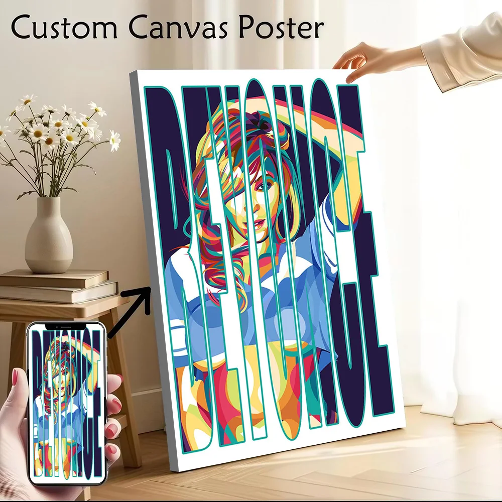 Beyonce Printed Canvas Poster Custom Pictures Wall Art Canvas Painting for Modern Home Decoration Living Room Decor Wand Deko