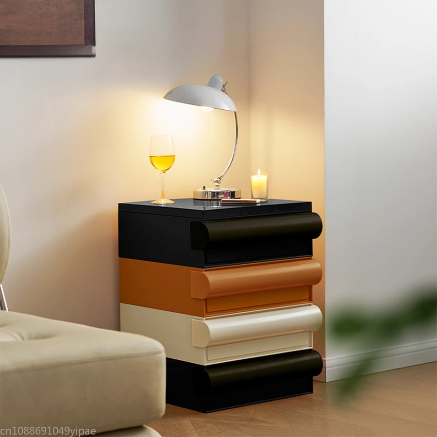 كريم الرمال الشعر حافة الجدول طاولة القهوة خزانة جانبية قابلة للإزالة الحديثة بسيطة وجبات خفيفة عربة سرير غرفة المعيشة طاولة مربعة