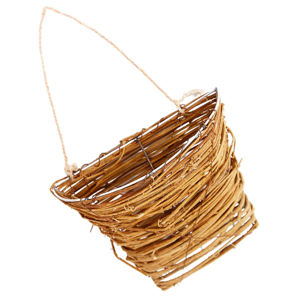 

Woven Hanging Flower Basket Small Bohemian Wall Decor for Living Room Corridor Garden Indoor Hanging Basket Decorative Planter