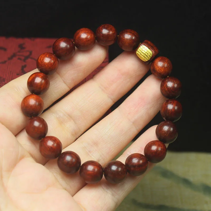 Zambian Rosewood Blood Sandalwood 10mm Bracelet Five Sutra Style Unisex Prayer Beads Jewelry Gifts