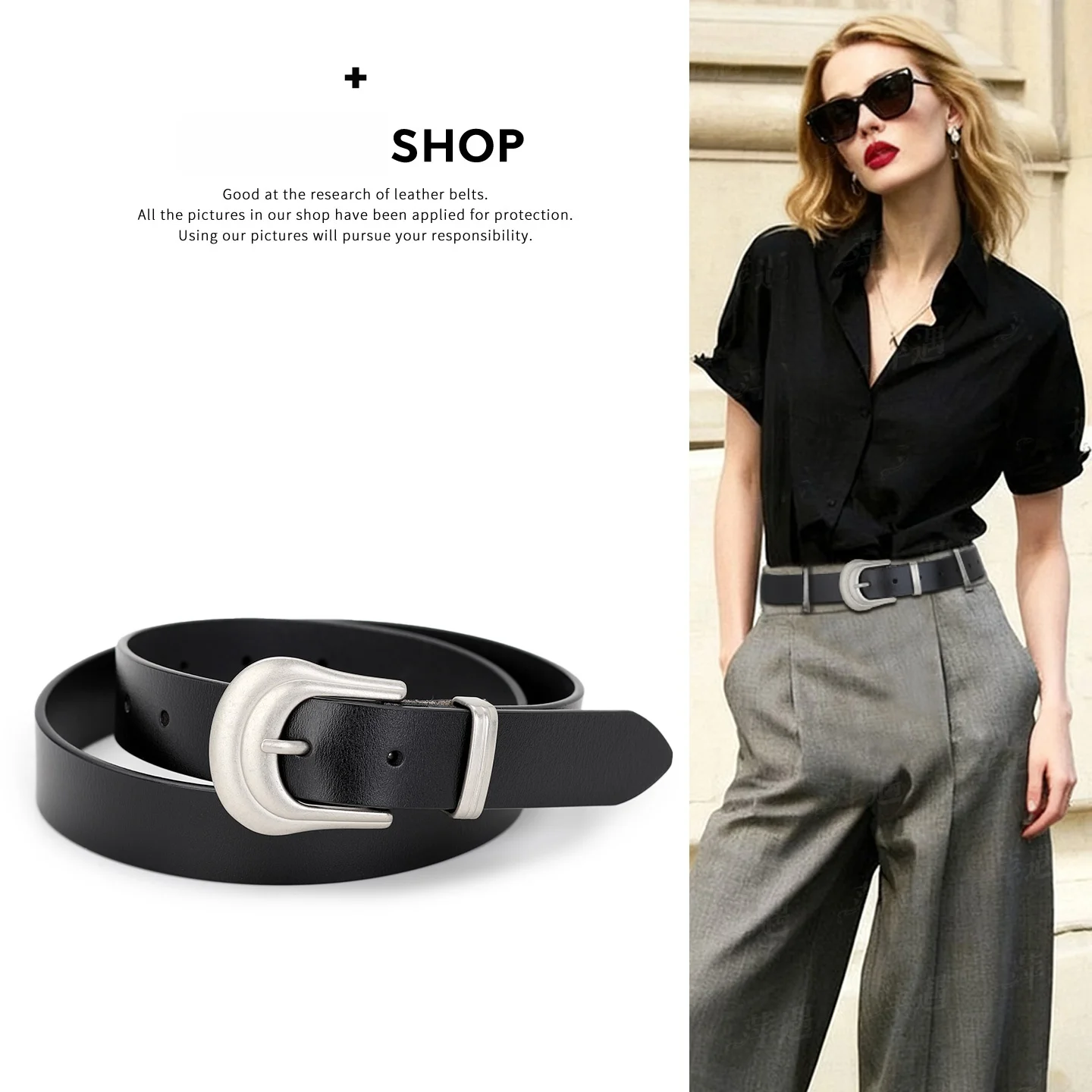 y2k-レディース-ファッション-ブラック-レザーベルト-幅広バックル装飾アクセサリー-ジーンズやウエスタンパンツ用-ストリートスタイル-ウエストバンド