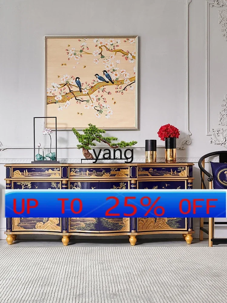 

LTT solid wood decorative cabinet living room classical storage porch dining side locker