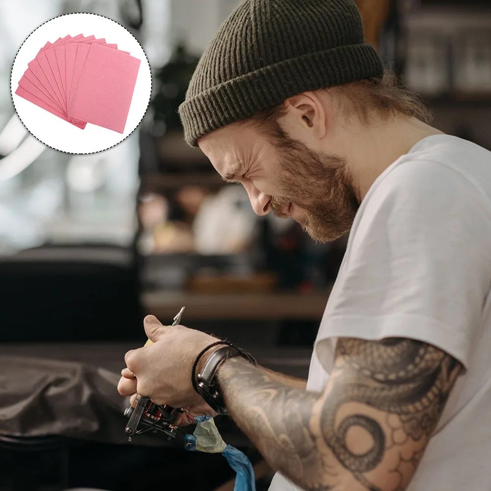 

20 Pcs Clean Pad Tattoo Cleaning Pads Disposable Paper Table Pink Pulp