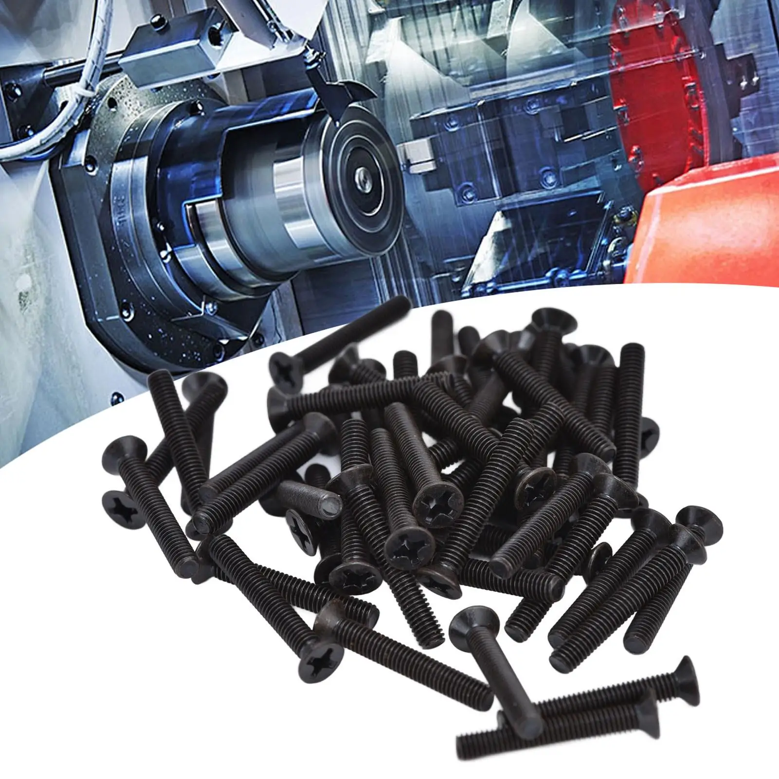 50개 M3 스테인리스 스틸 카운터싱크 헤드 나사 세트 아연 도금 패스너 (기계용, 다양한 길이: 4, 5, 6, 8, 10, 12, 16, 20)