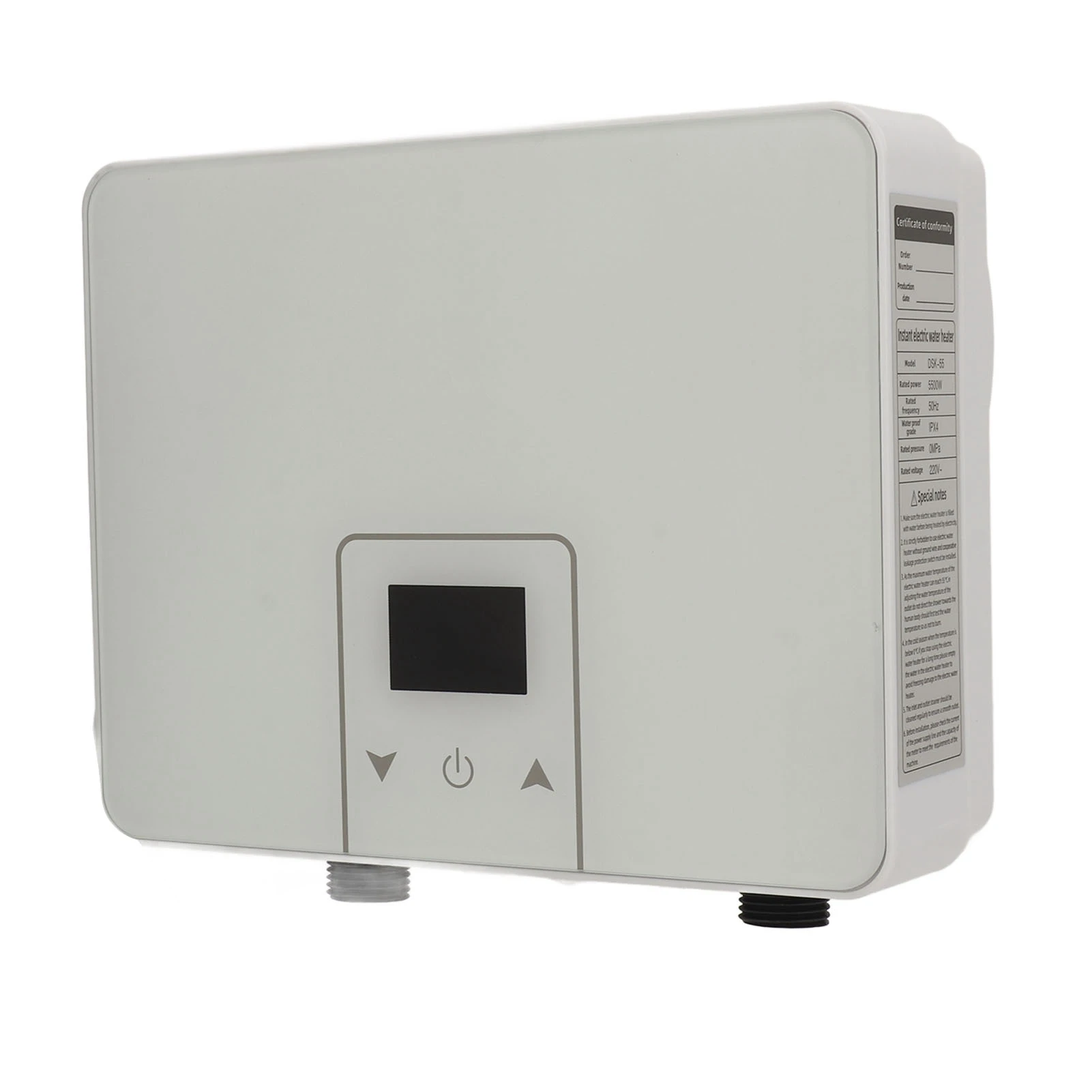 سخان مياه كهربائي صغير 220 فولت 88 شاشة عرض PVC 5.5KW تسخين سريع 55 ° سخان الماء الساخن الفوري المقاوم للماء C IPX4