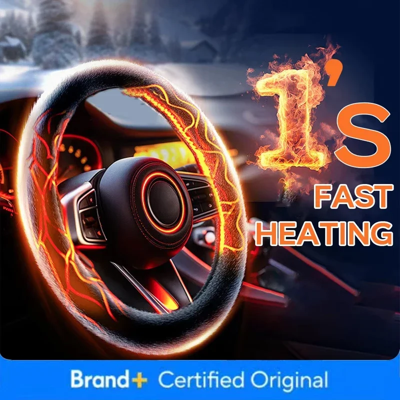 

12V Heated Steering Wheel Cover Warm in Winter Universal Fit Steering Wheel Protector Outer for Cars Trucks Vans Car Accessories