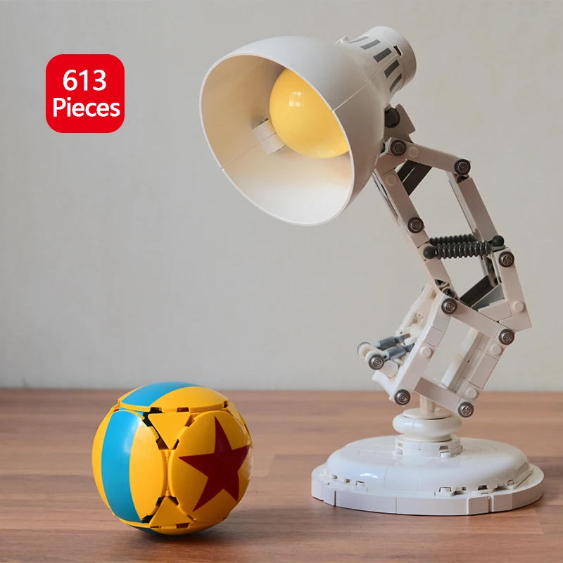 

613 шт., маленькая настольная лампа, набор строительных блоков-обучающая креативная лампа «сделай сам», украшение для комнаты, сборка, игрушки, подарок на день рождения