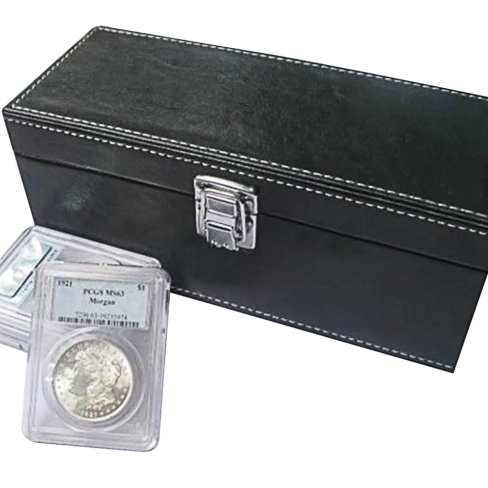 20PCS Storage Box Case Faux Leather For NGC PCGS ANACS Certified Coin Holders Slabs Storage Box Case Faux Leather For Home Tools