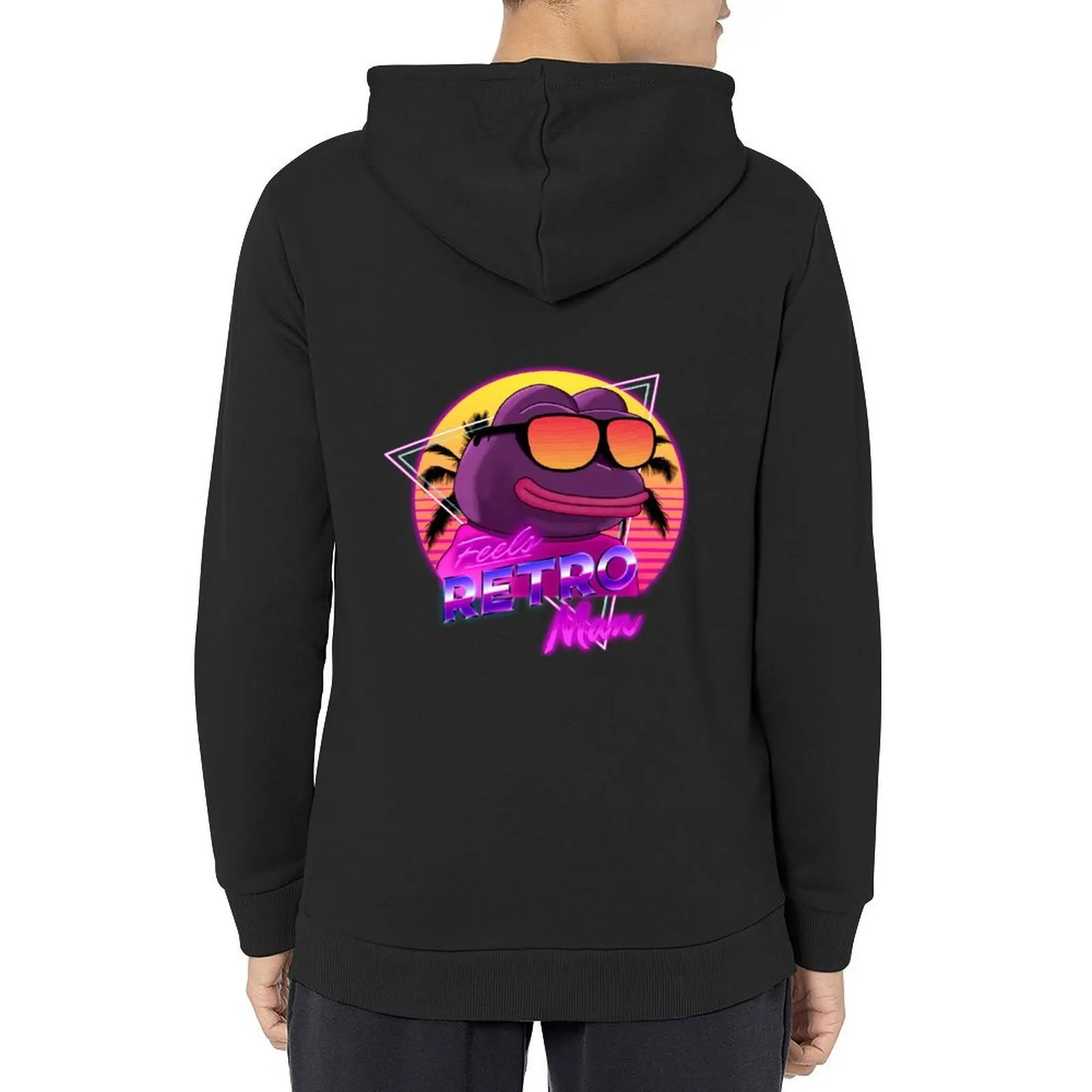 

Feels Retro Man Pepe Frog Hoodie mens clothes anime clothes men's winter sweater men's autumn clothes mens hoodies