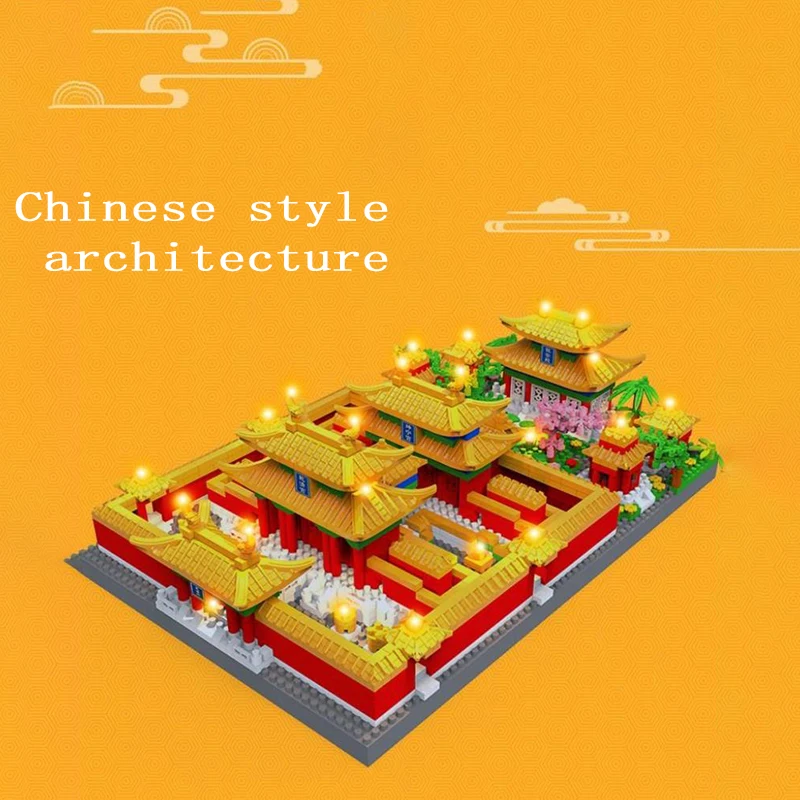 Puzzle de jardin de la cité interdite, style prairie, assemblage d'architecture, petite décoration créative pour les parents, construction de nuits, jouets