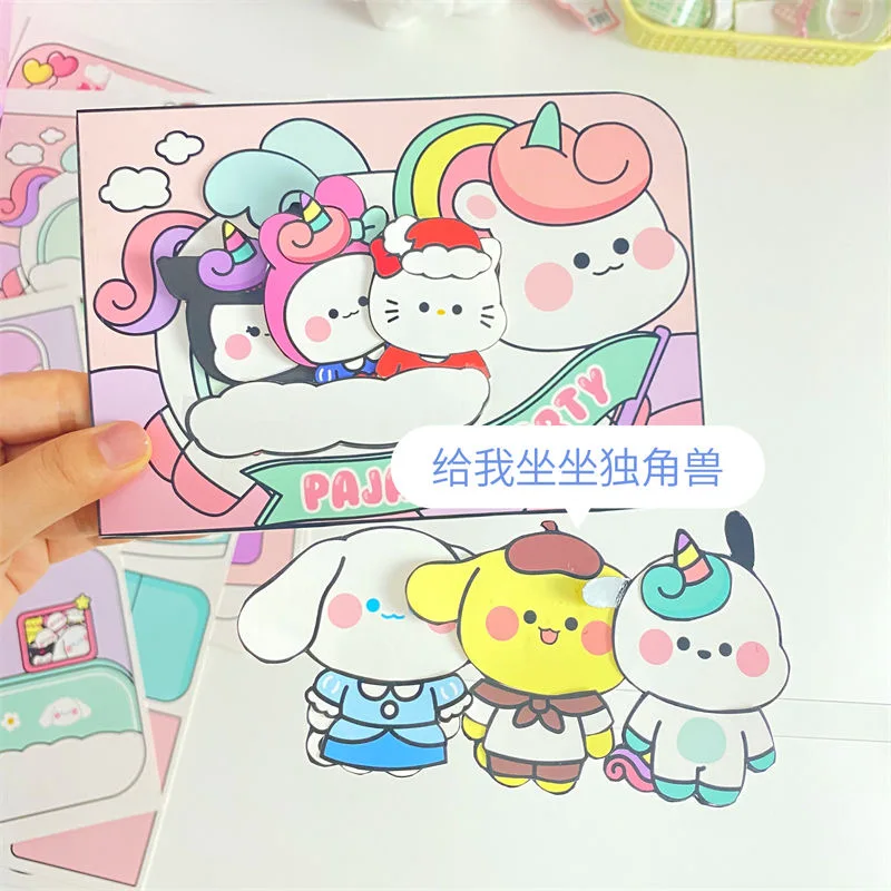 Family Unicorn Quiet Book Handmade Cutless DIY Material Bag Handmade Game Girl Creative Toy Book