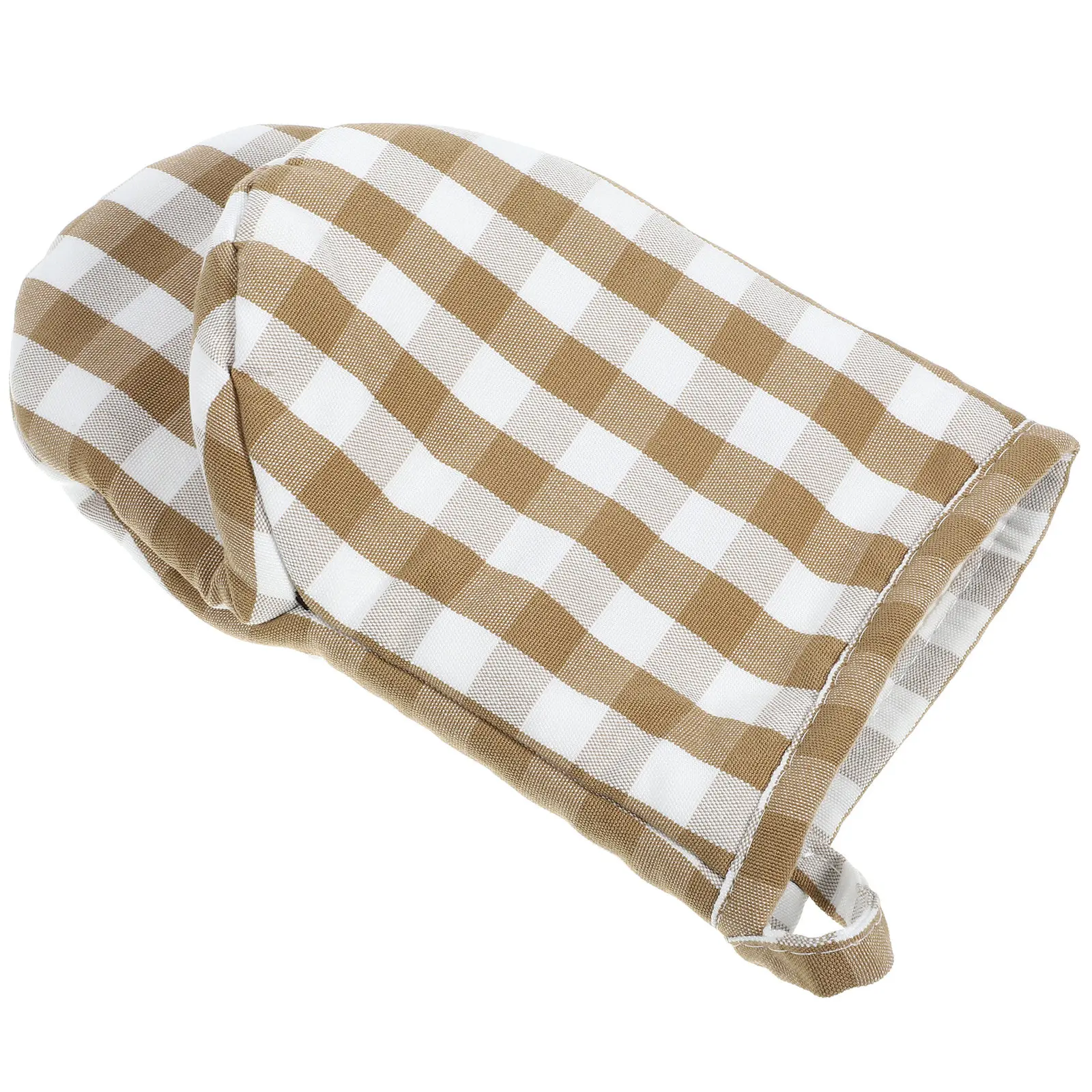 Exquisite Crafted Cotton Oven Mitts Heat Resistant Plaid Design Baking Mittens for Oven Microwave Grill Cooking Protective